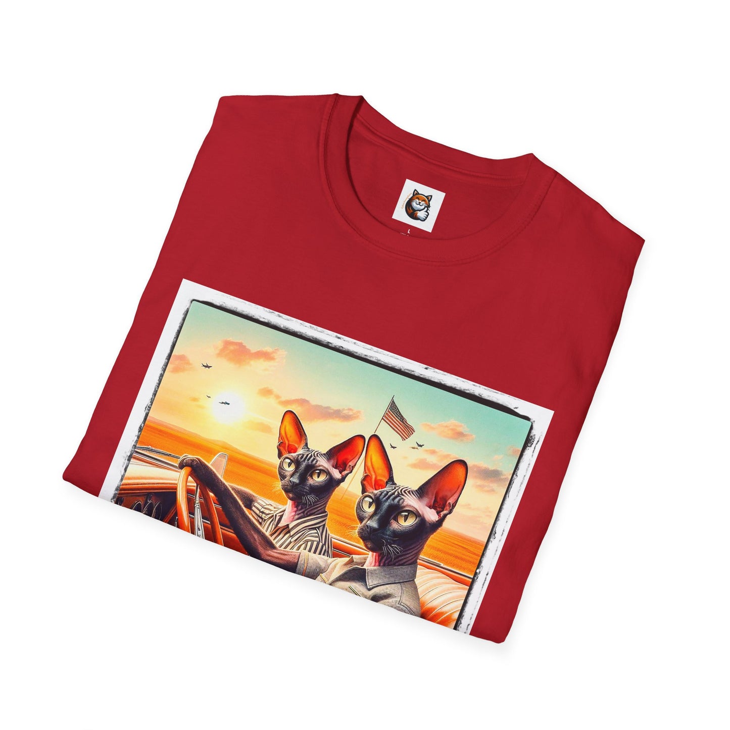 Wacky Cornish Rex Cat couple driving T-Shirt