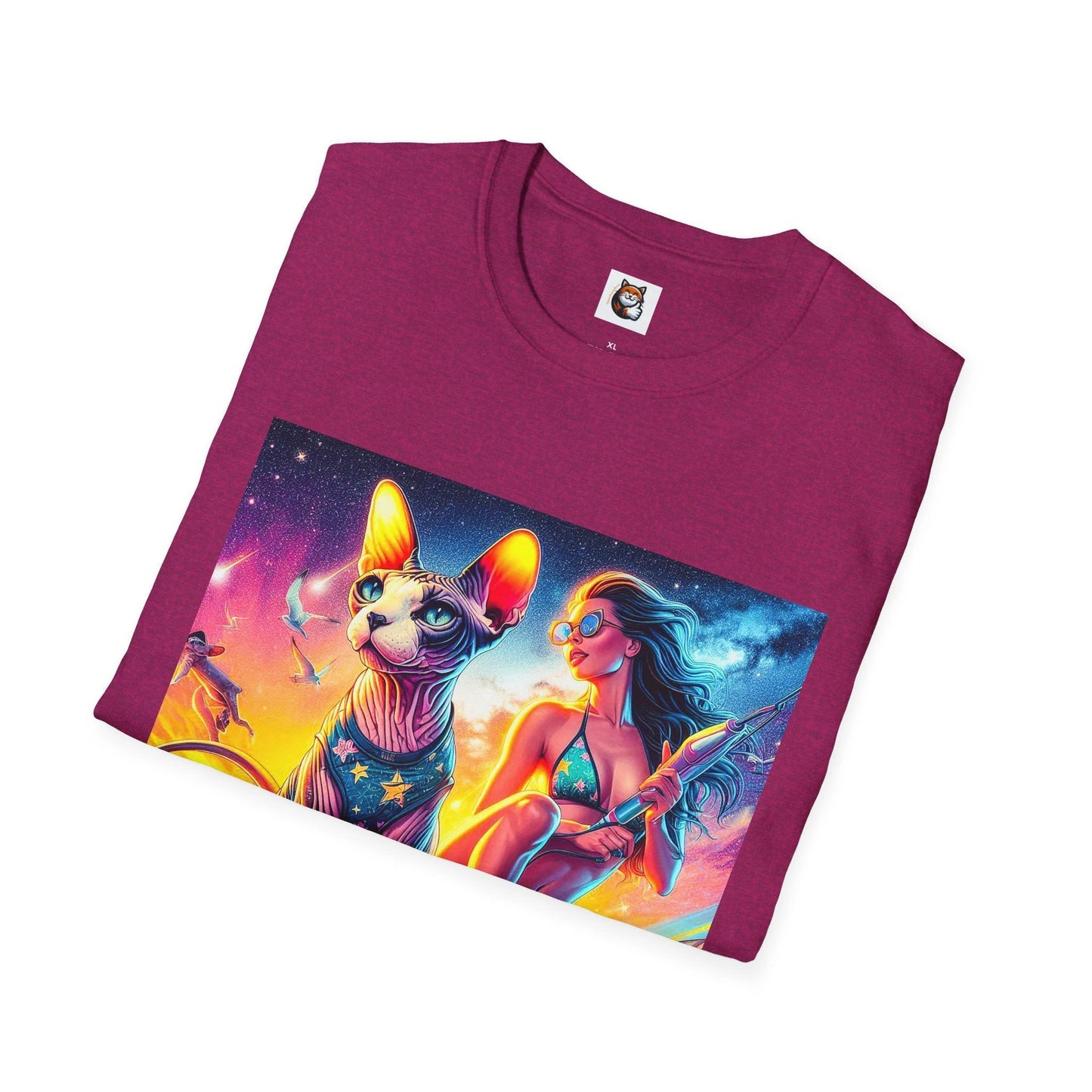 Sphynx Cat surfing queen shirt by Printify