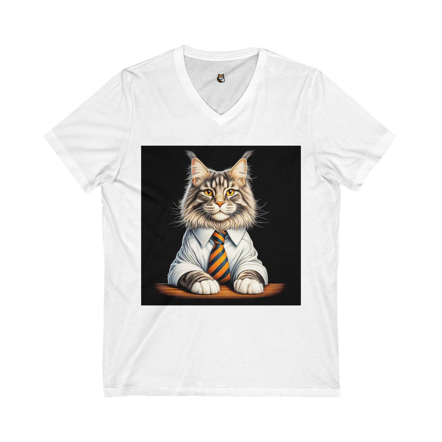 Maine Coon Unisex Jersey Short Sleeve V-Neck Tee