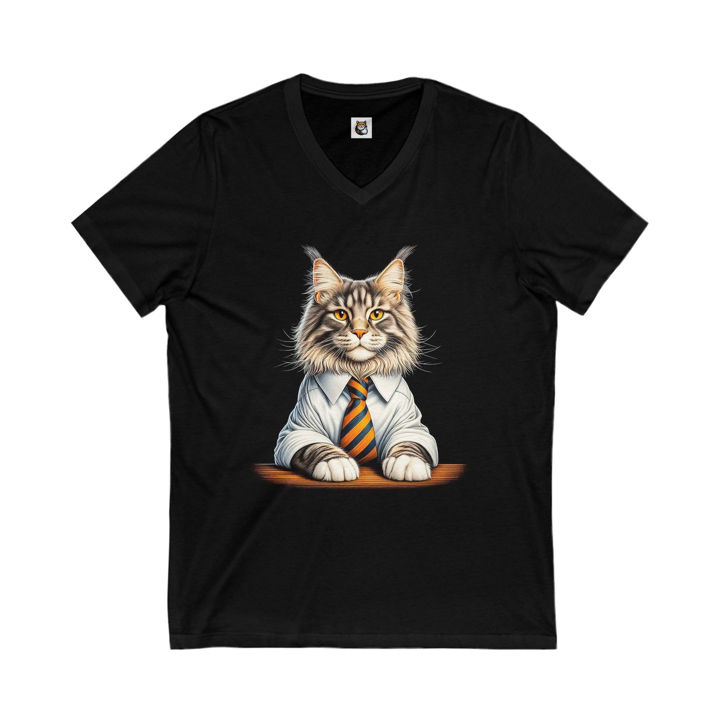 Maine Coon Unisex Jersey Short Sleeve V-Neck Tee