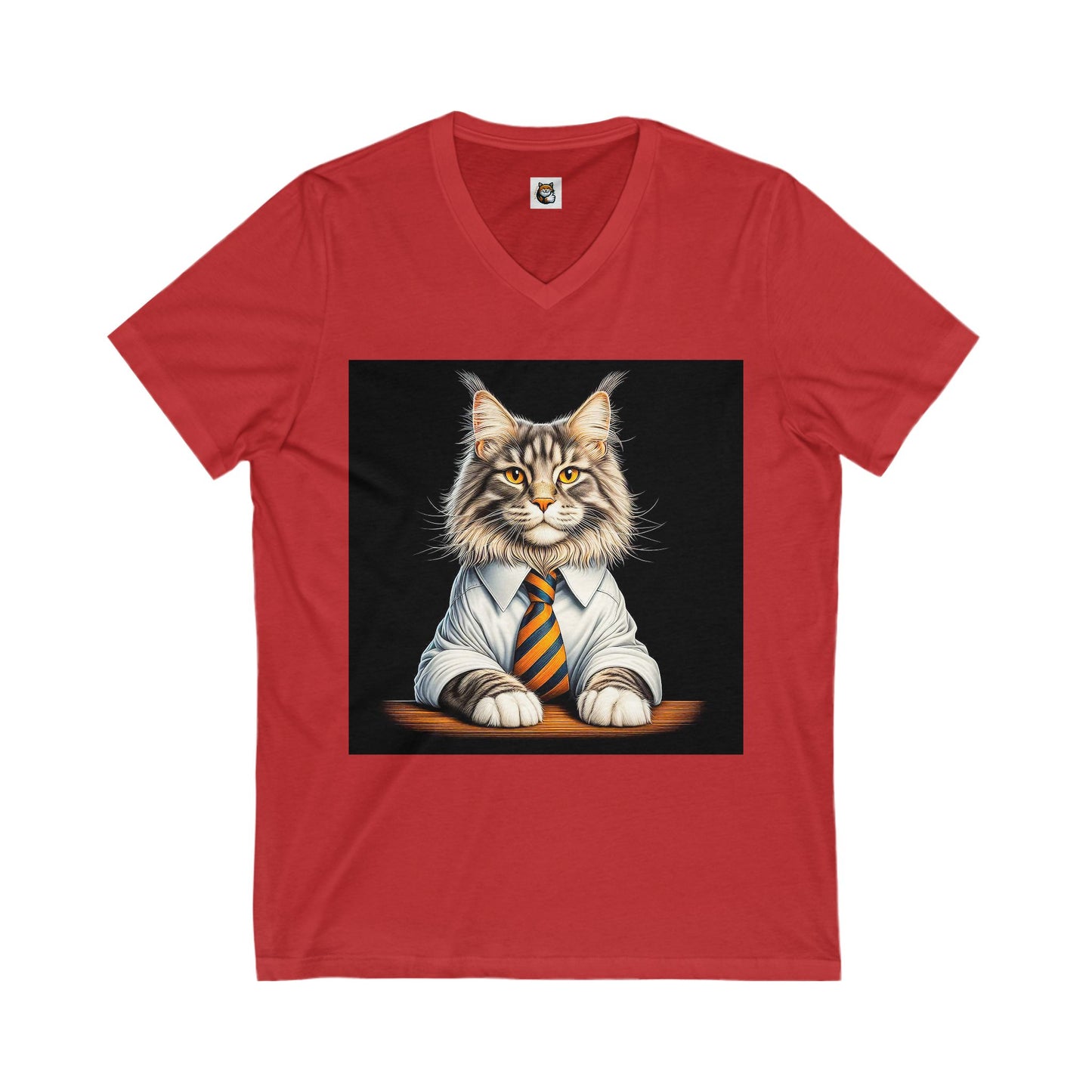 Maine Coon Unisex Jersey Short Sleeve V-Neck Tee