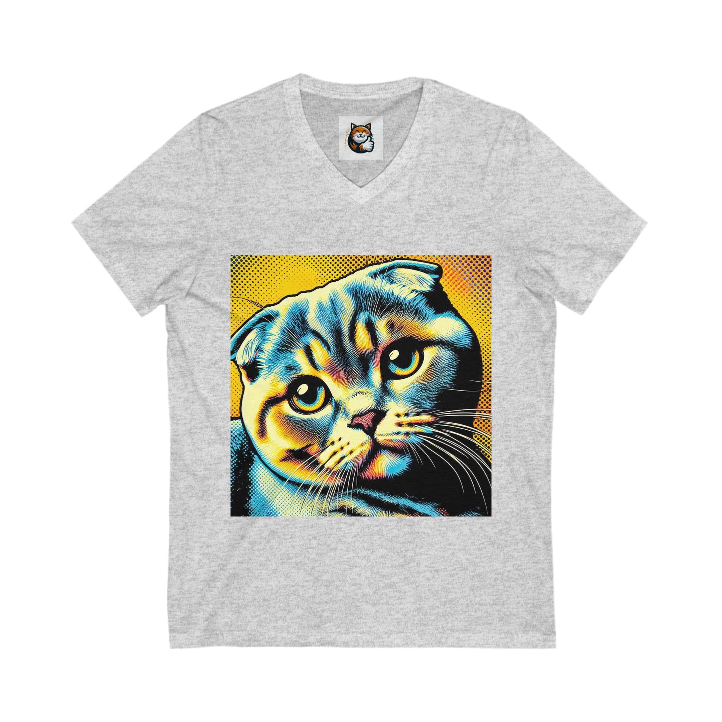 Scottish Fold Yellow and blue kitty Tee