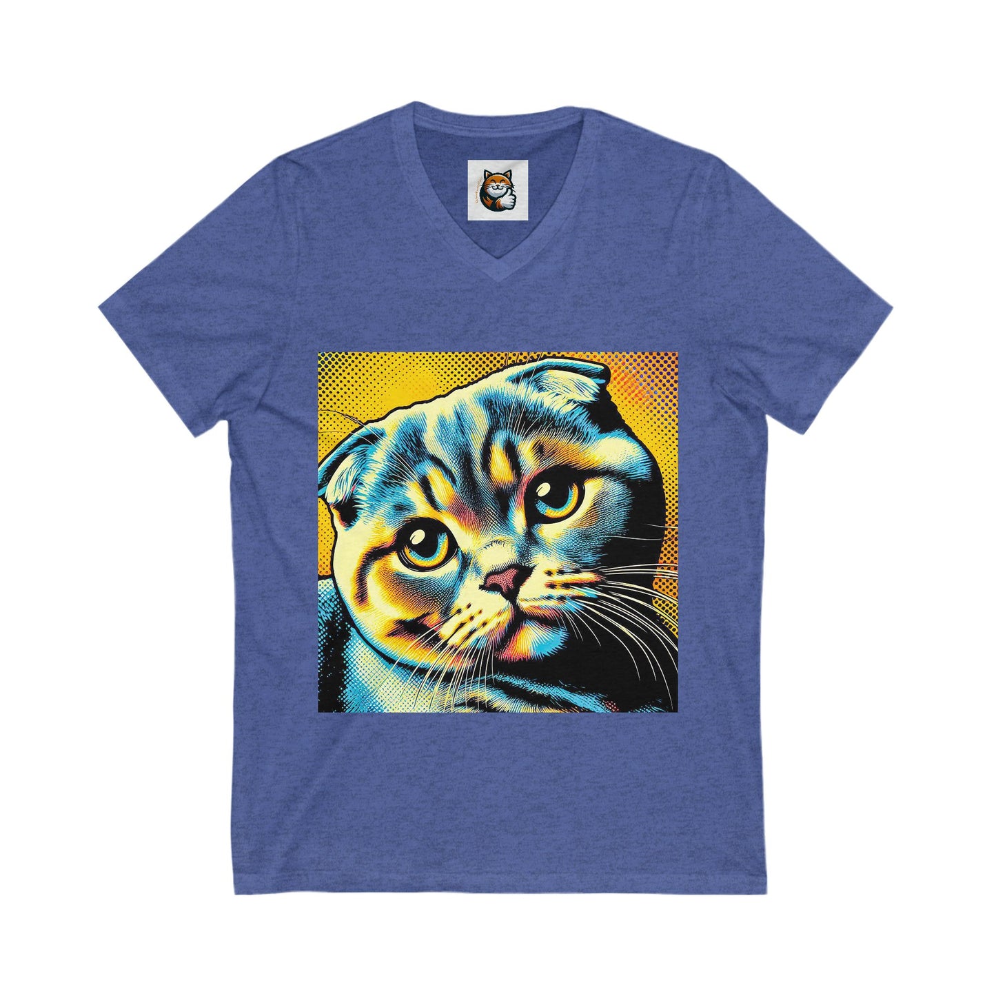 Scottish Fold Yellow and blue kitty Tee