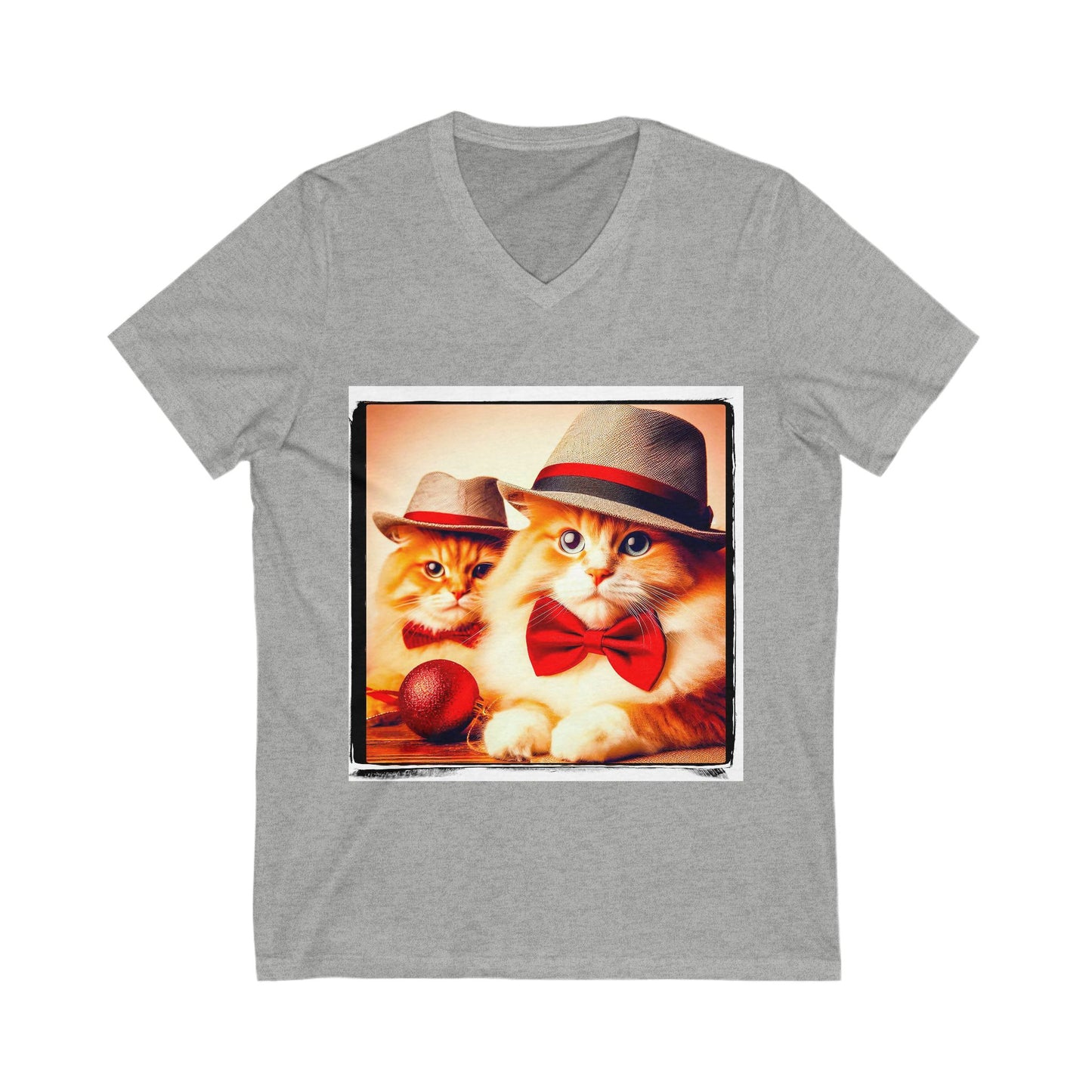 Domestic Cat Unisex Jersey Short Sleeve V-Neck Tee