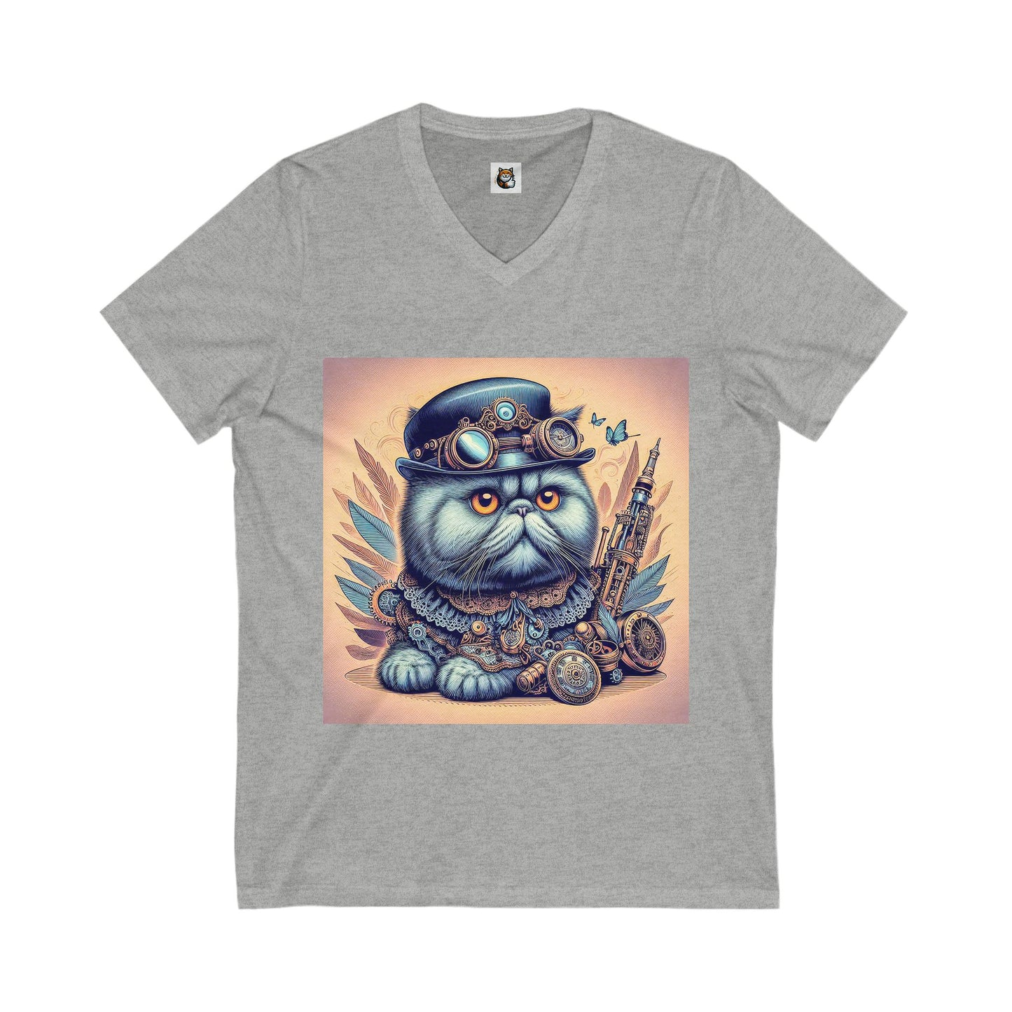 - Selkirk Rex Design V-Neck metal and gears
