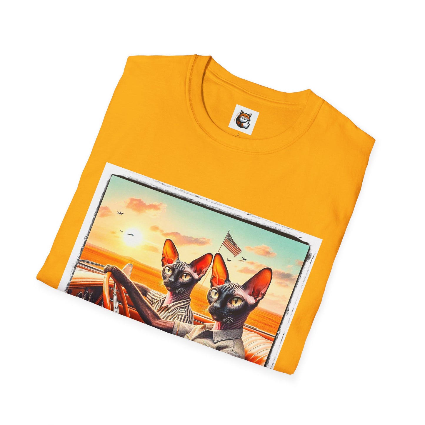 Wacky Cornish Rex Cat couple driving T-Shirt