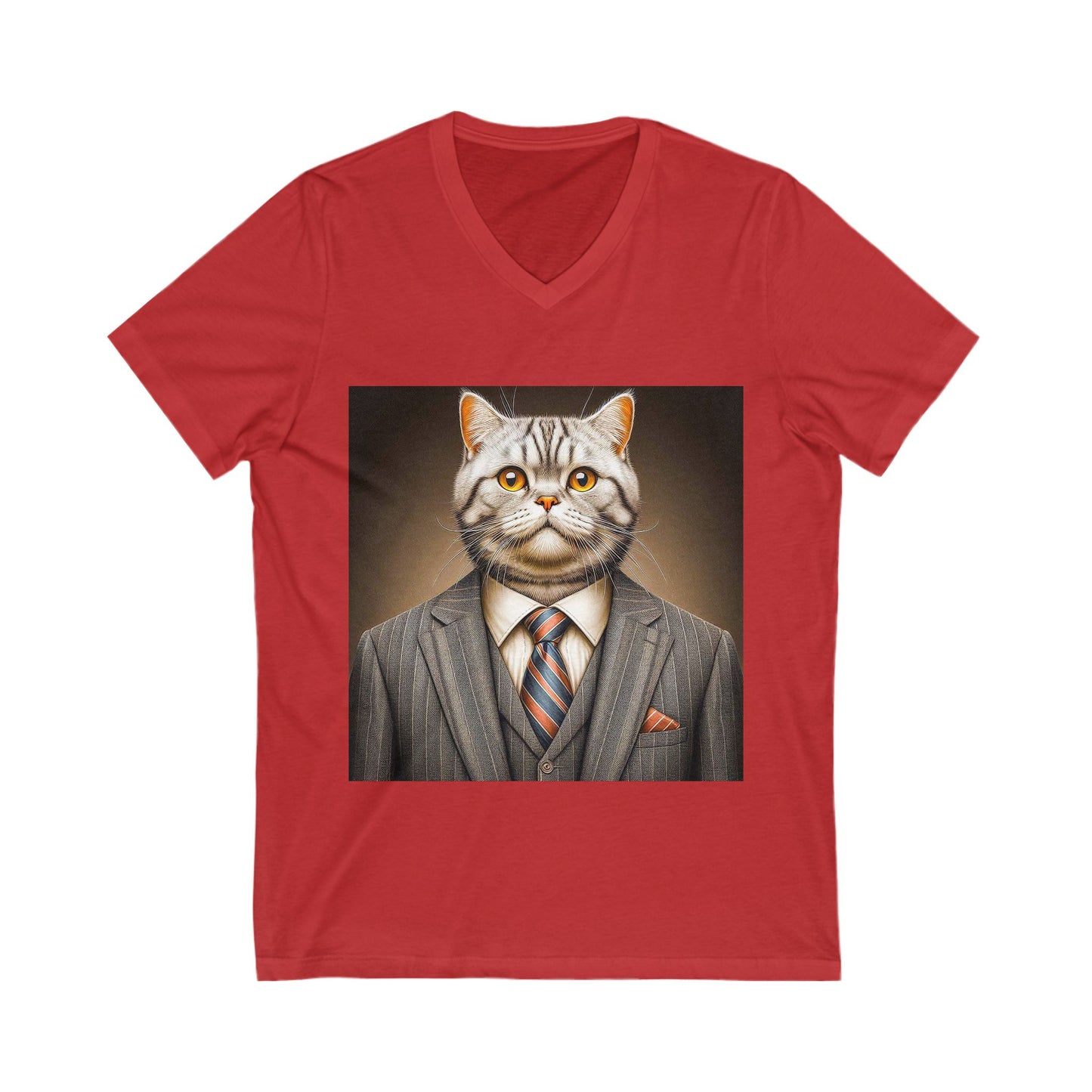 American Shorthair business professionals Jersey Short Sleeve V-Neck Tee