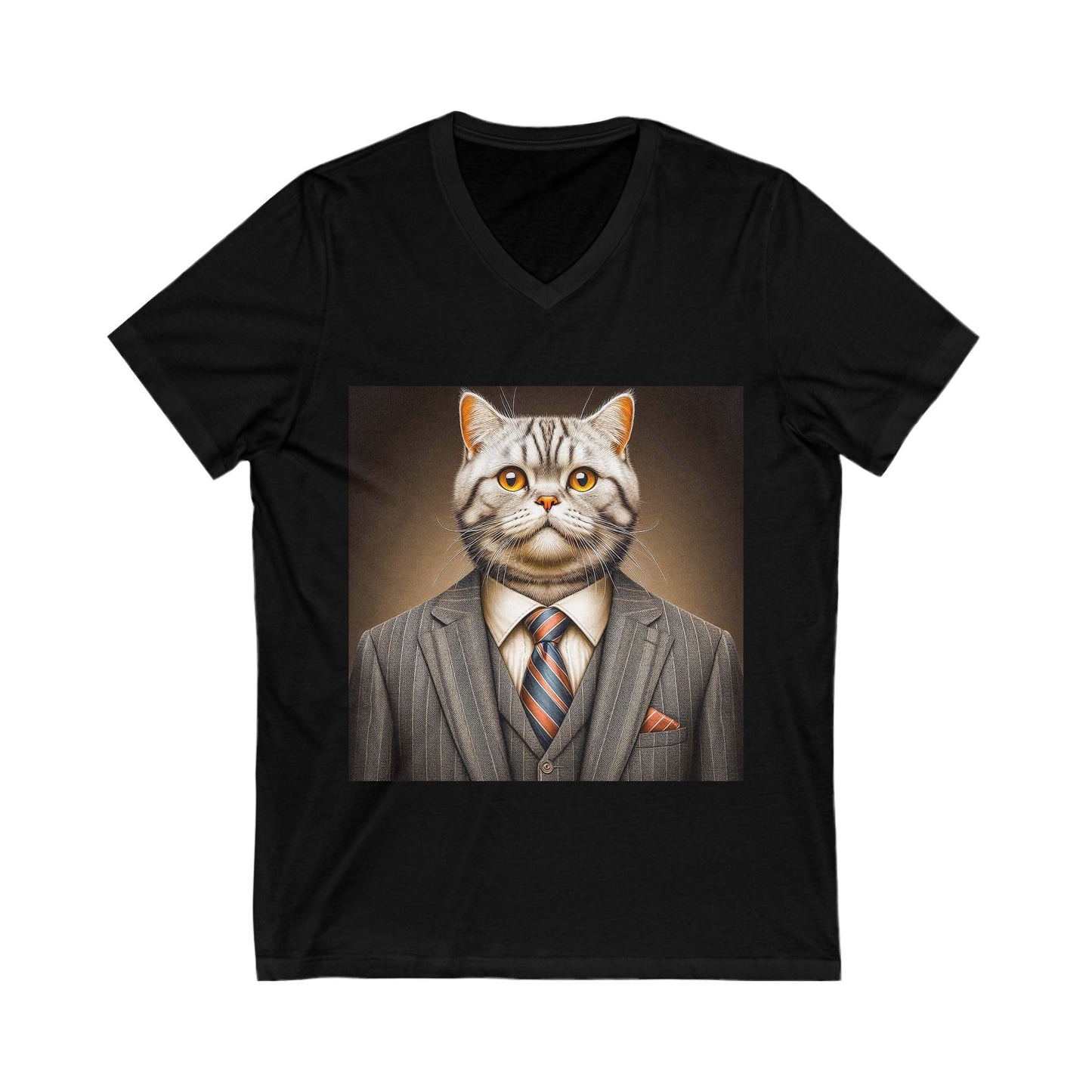 American Shorthair business professionals Jersey Short Sleeve V-Neck Tee