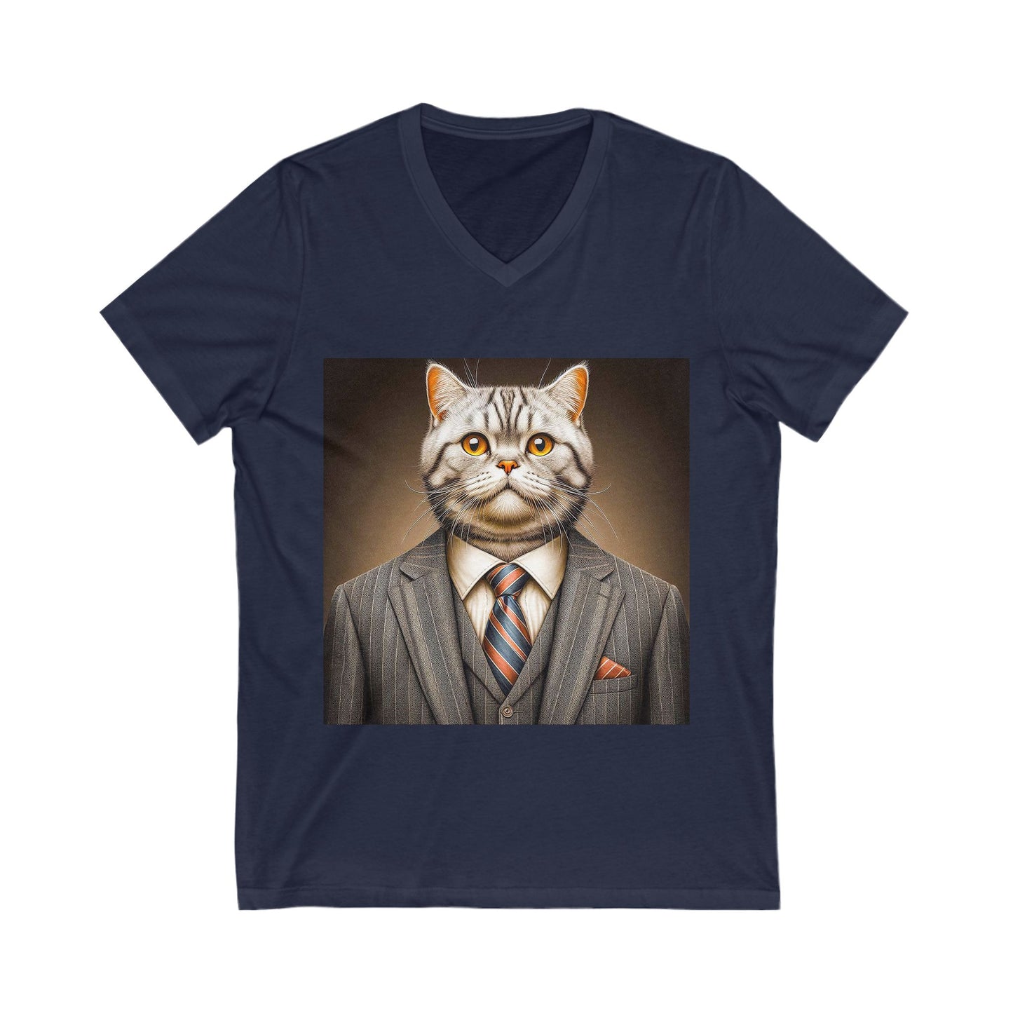 American Shorthair business professionals Jersey Short Sleeve V-Neck Tee