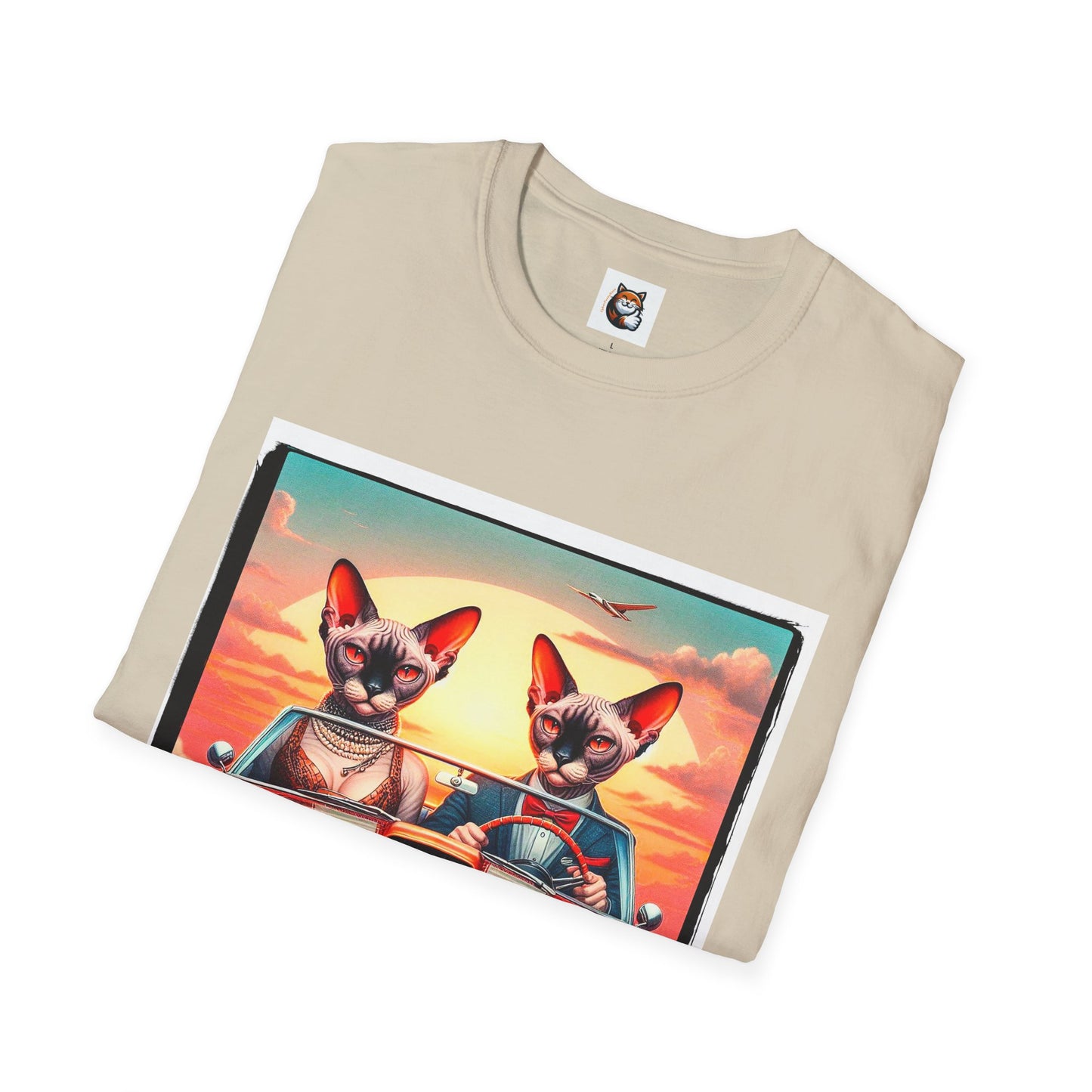 Wacky Devon Rex vintage car Unisex Softstyle T-Shirt