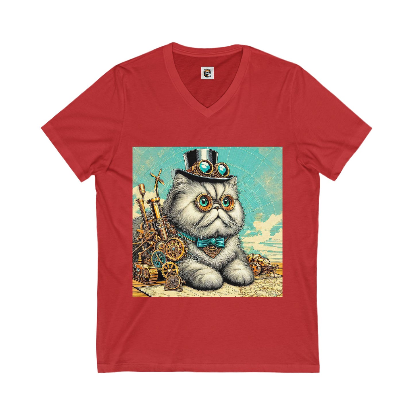 - Selkirk Rex Design steam punk V-Neck