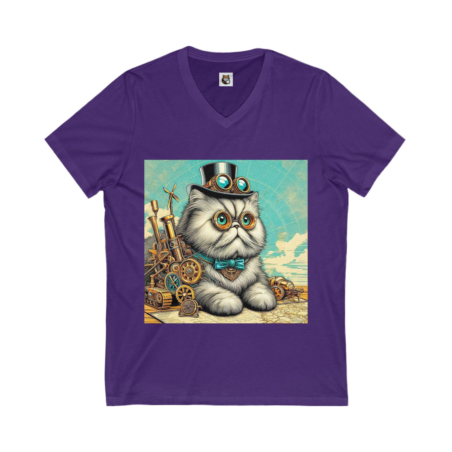 - Selkirk Rex Design steam punk V-Neck