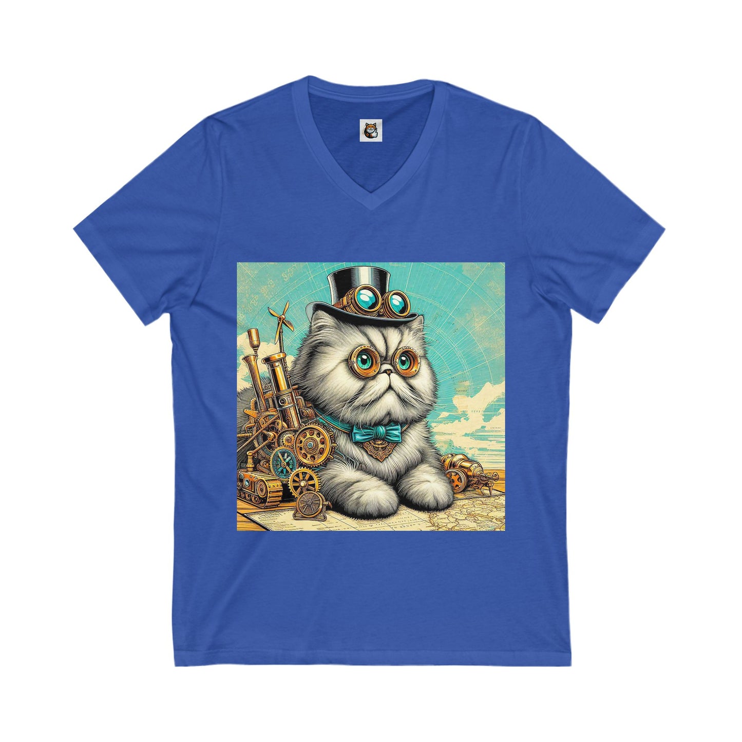 - Selkirk Rex Design steam punk V-Neck