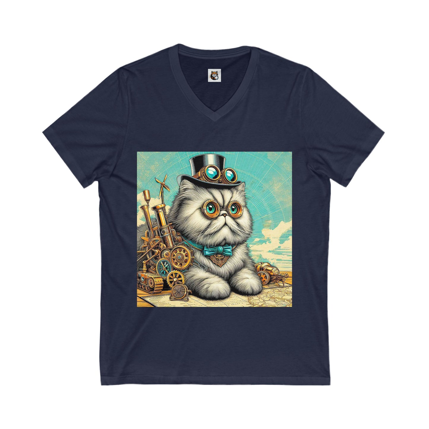 - Selkirk Rex Design steam punk V-Neck