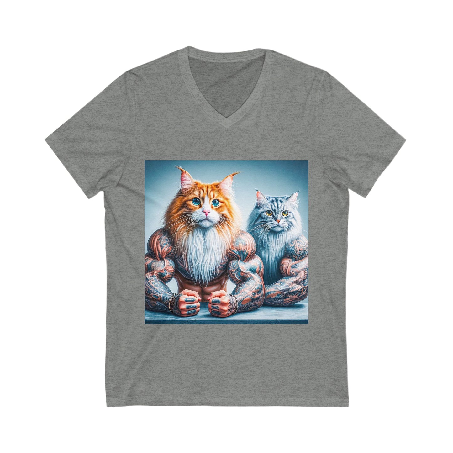 Norwegian Forest Cat Unisex Jersey Short Sleeve V-Neck Tee