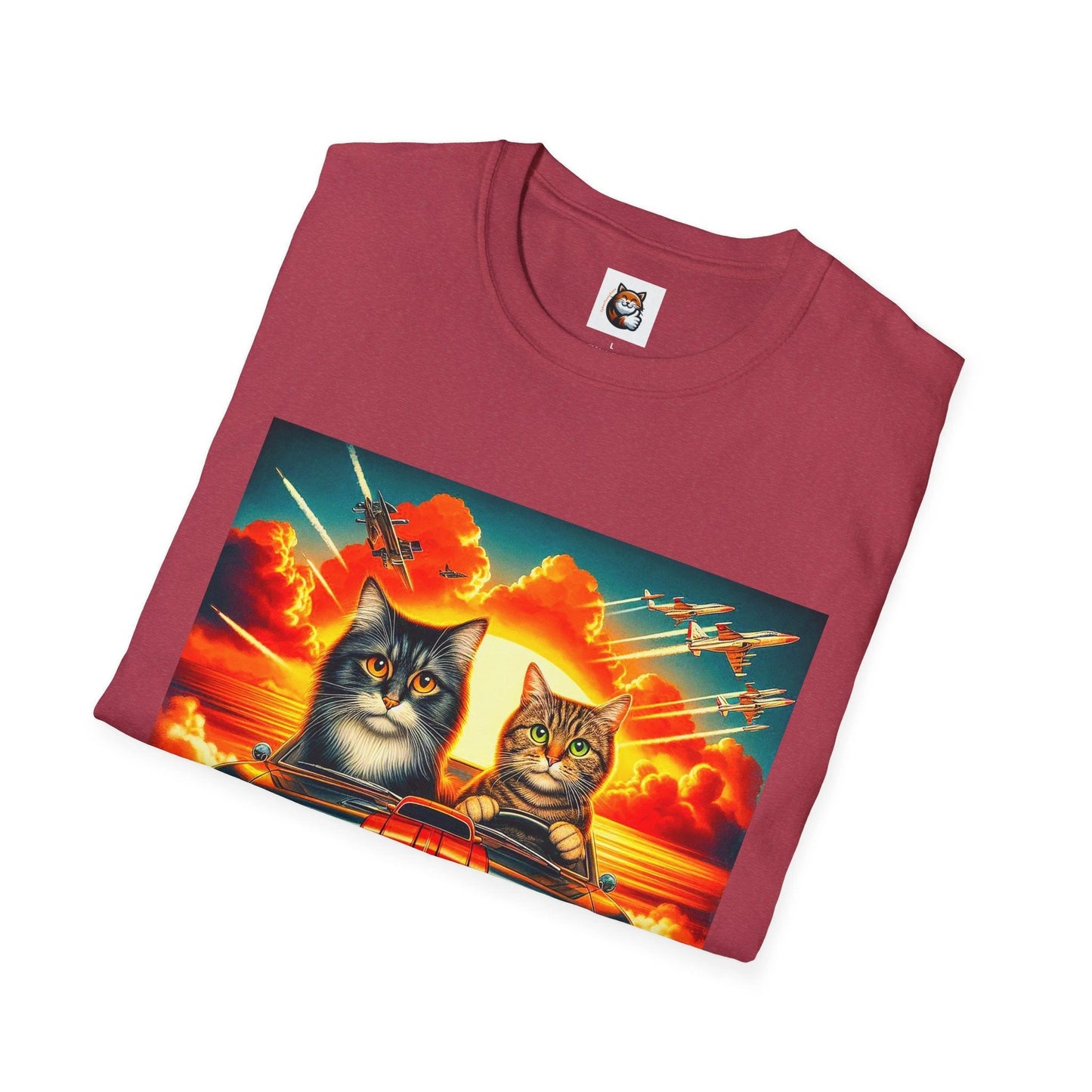 Wacky Domestic Cat Unisex Softstyle T-Shirt by Printify