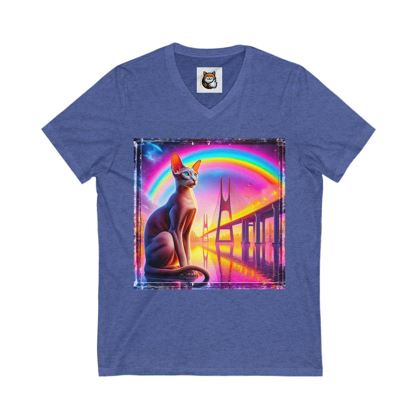 Oriental Shorthair Unisex Jersey Short Sleeve V-Neck Tee