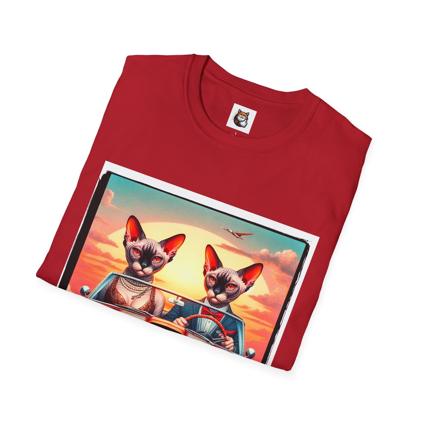 Wacky Devon Rex vintage car Unisex Softstyle T-Shirt