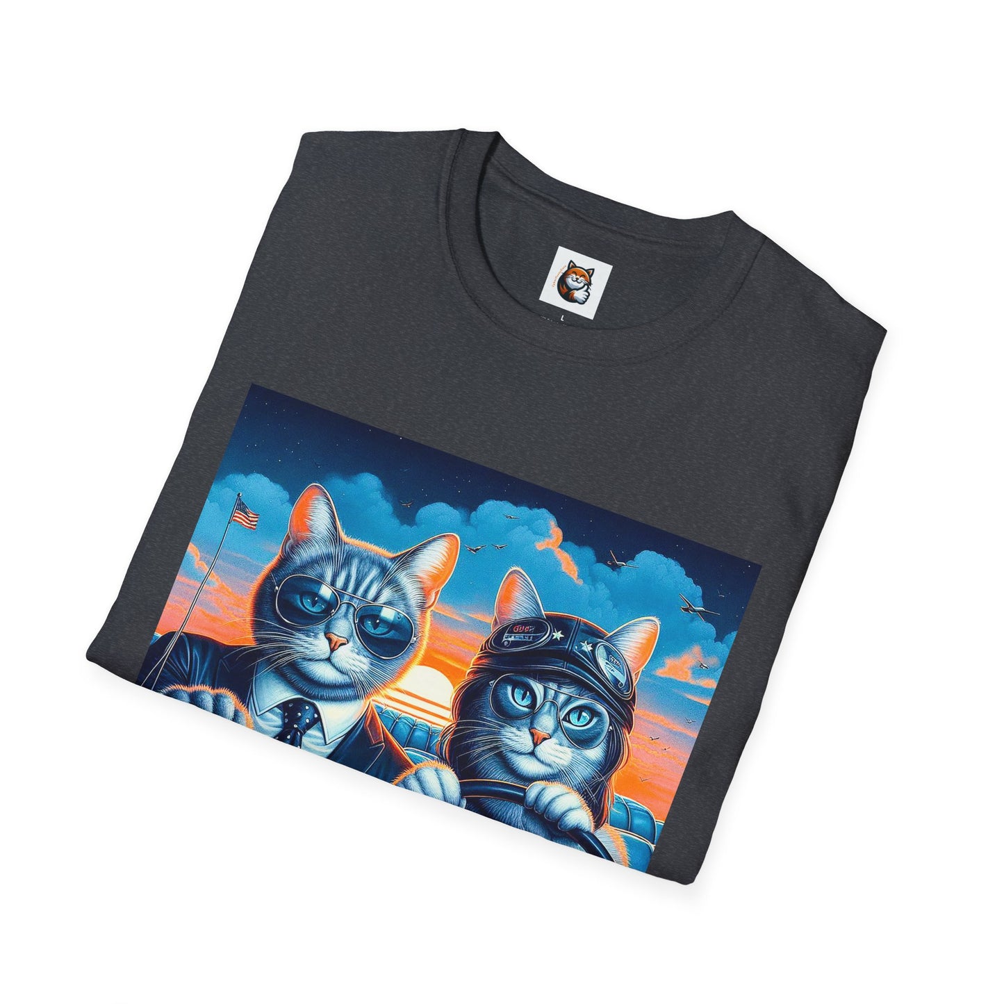 Wacky Russian Blue Cat cute couple driving T-Shirt