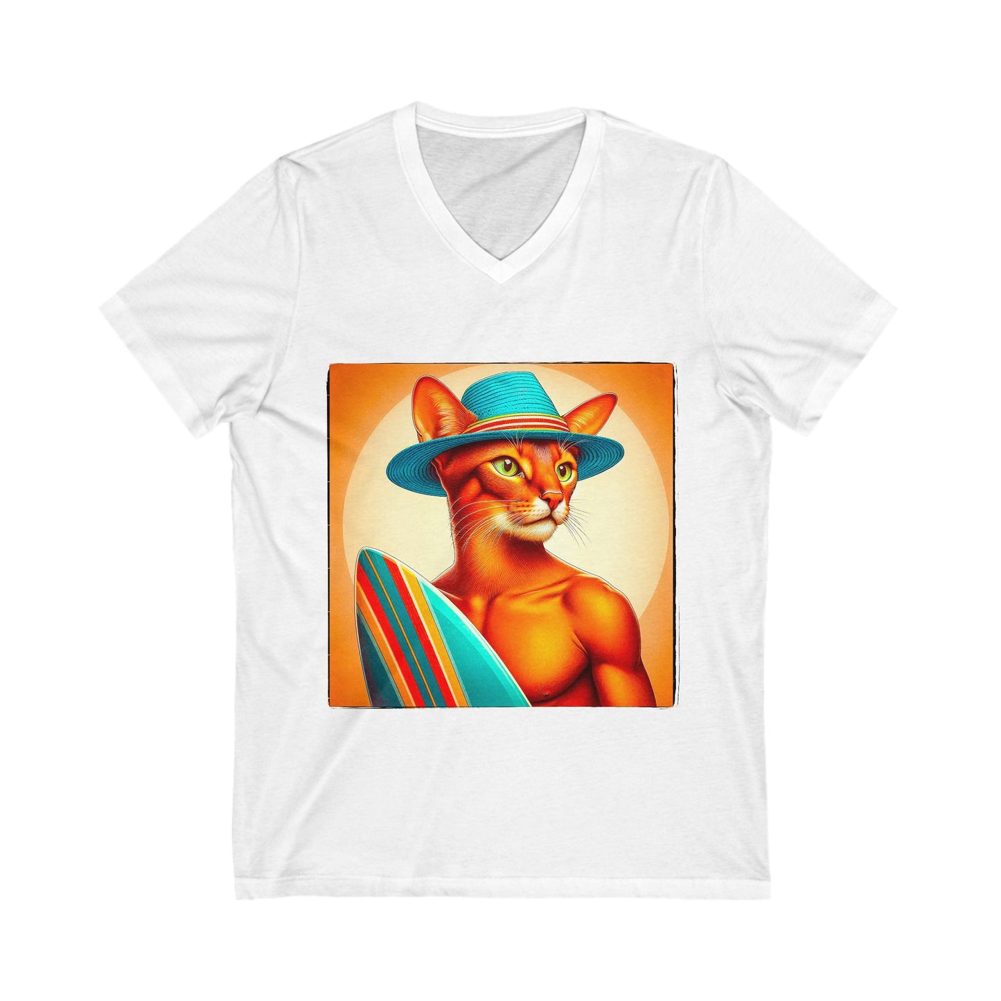 Abyssinian surfing king Jersey Short Sleeve V-Neck Tee