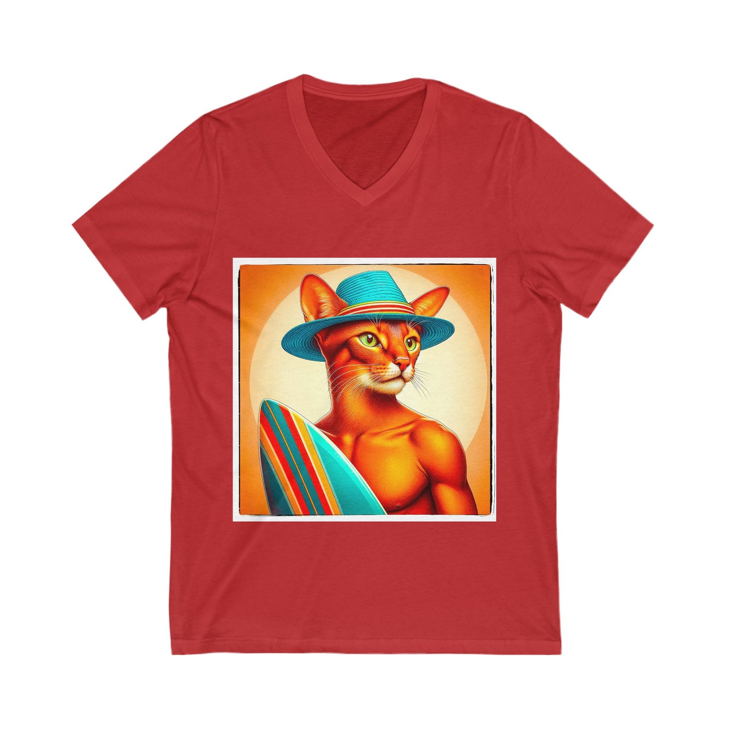 Abyssinian surfing king Jersey Short Sleeve V-Neck Tee
