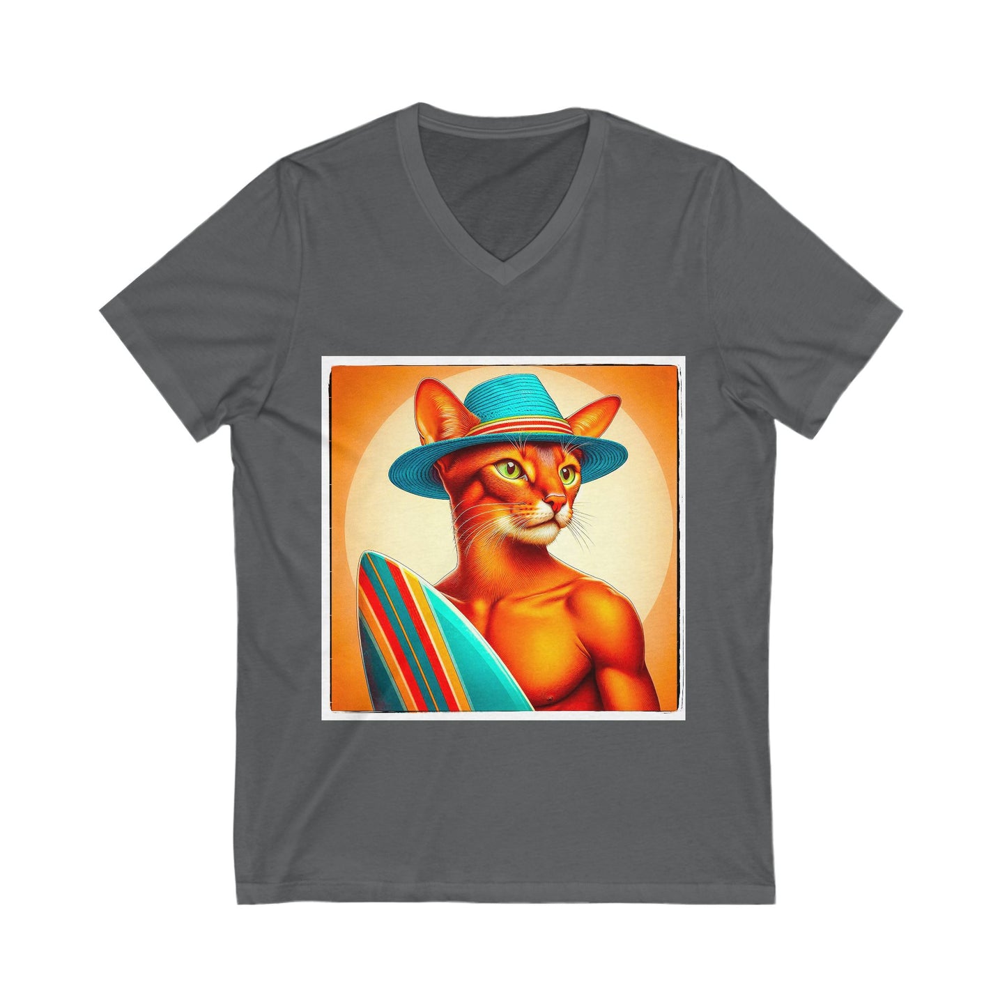 Abyssinian surfing king Jersey Short Sleeve V-Neck Tee