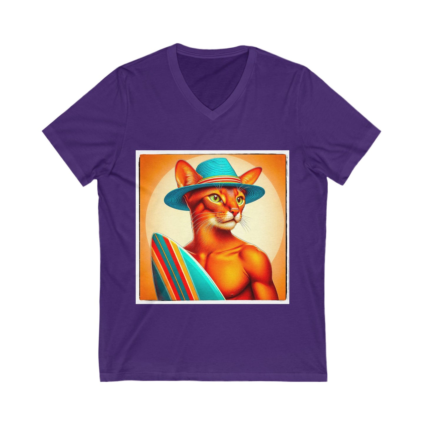 Abyssinian surfing king Jersey Short Sleeve V-Neck Tee