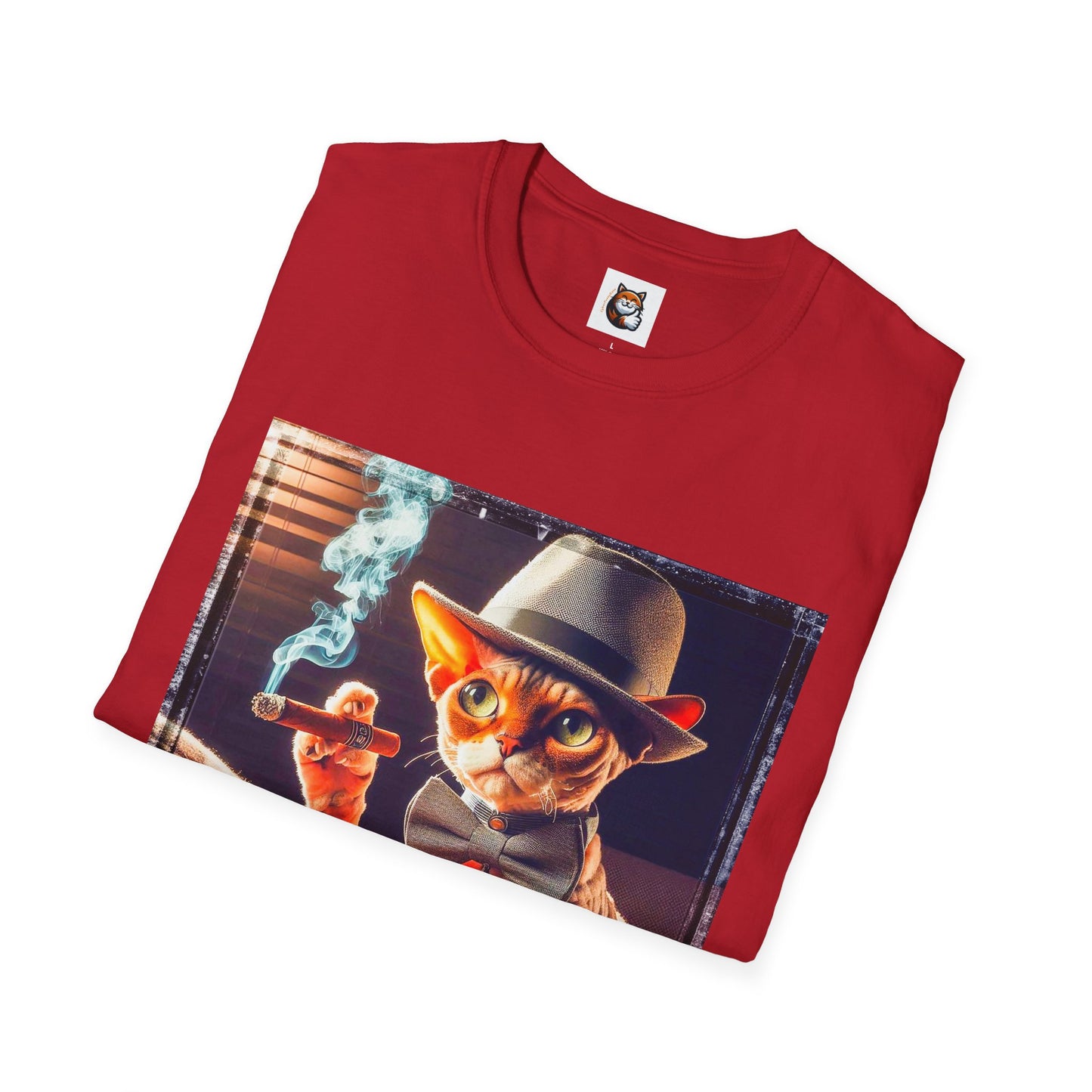 Devon Rex Cat whiskey drinker Softstyle T-Shirt