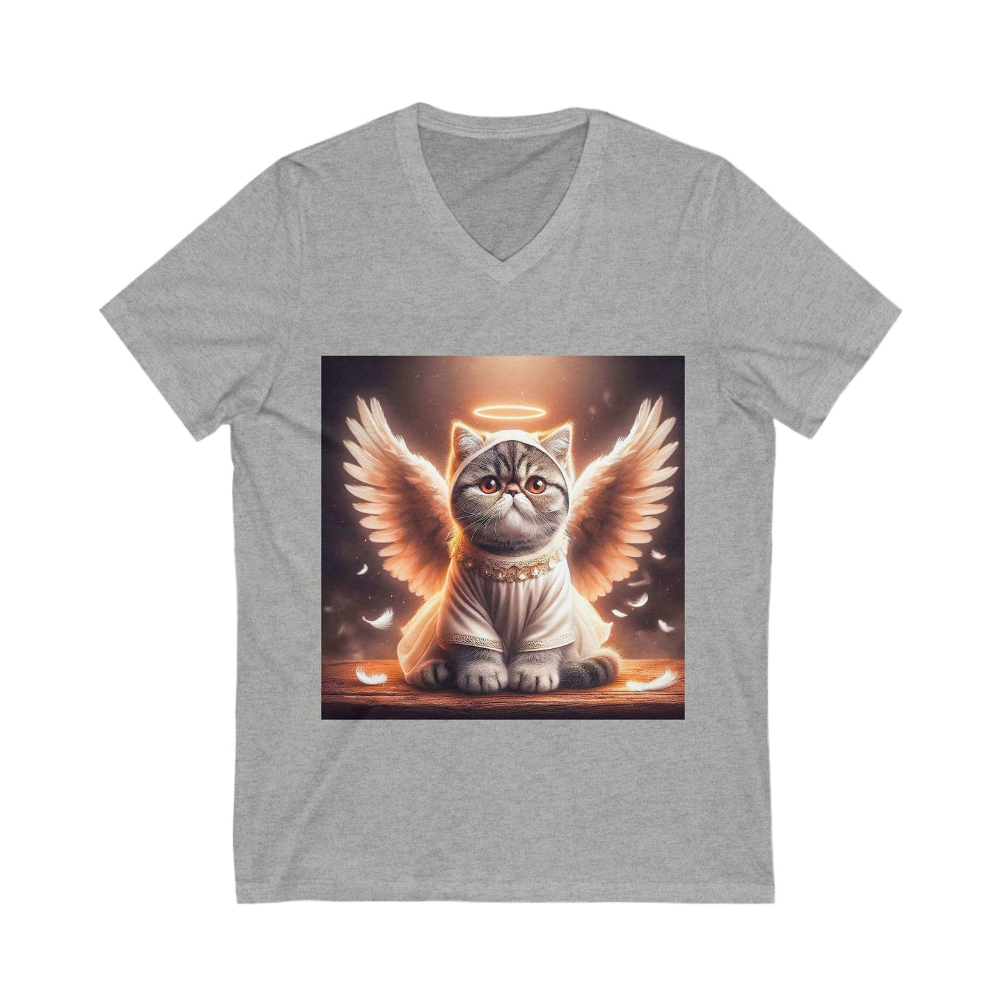 Exotic Shorthair Cat Unisex Jersey Short Sleeve V-Neck Tee