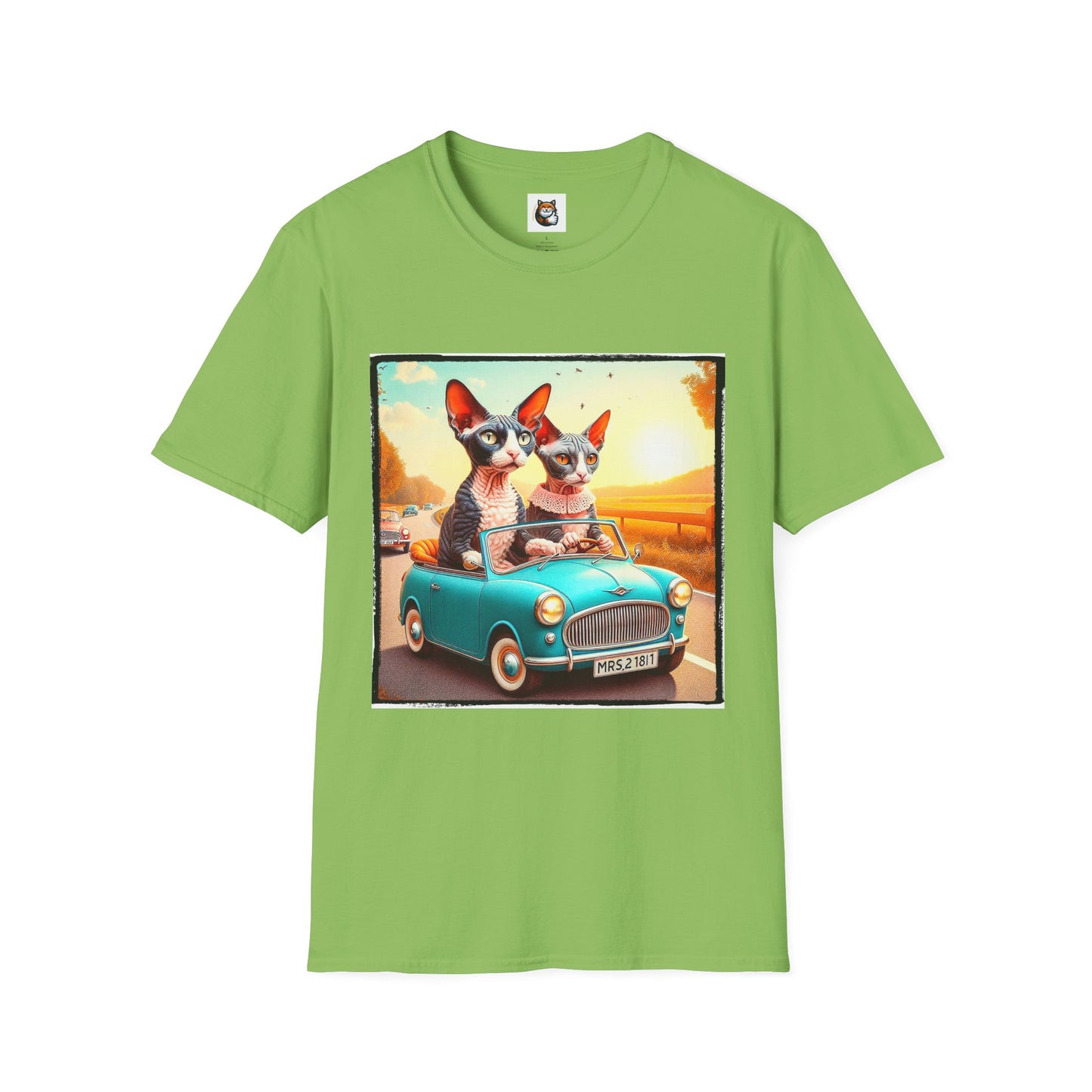 Wacky Cornish Rex Cat tiny car T-Shirt
