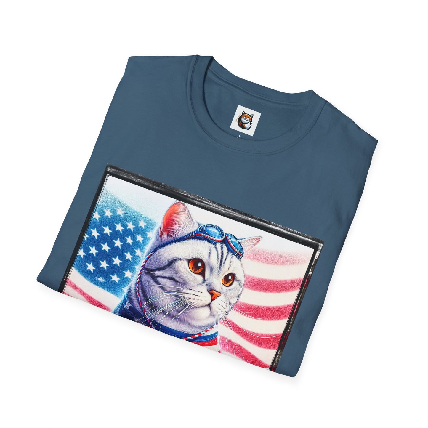 American Shorthair americsn flag Softstyle T-Shirt