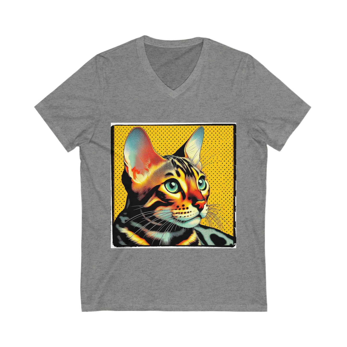 Bengal yellow stripes Short Sleeve V-Neck Tee
