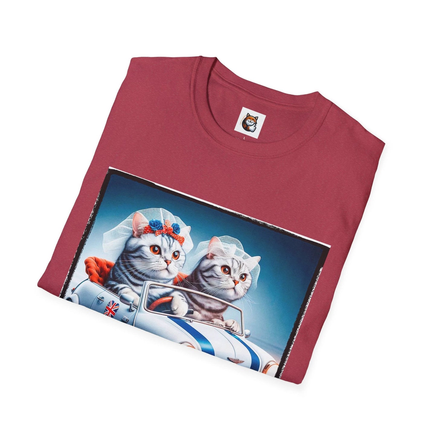Wacky American Shorthair driving Softstyle T-Shirt by Printify