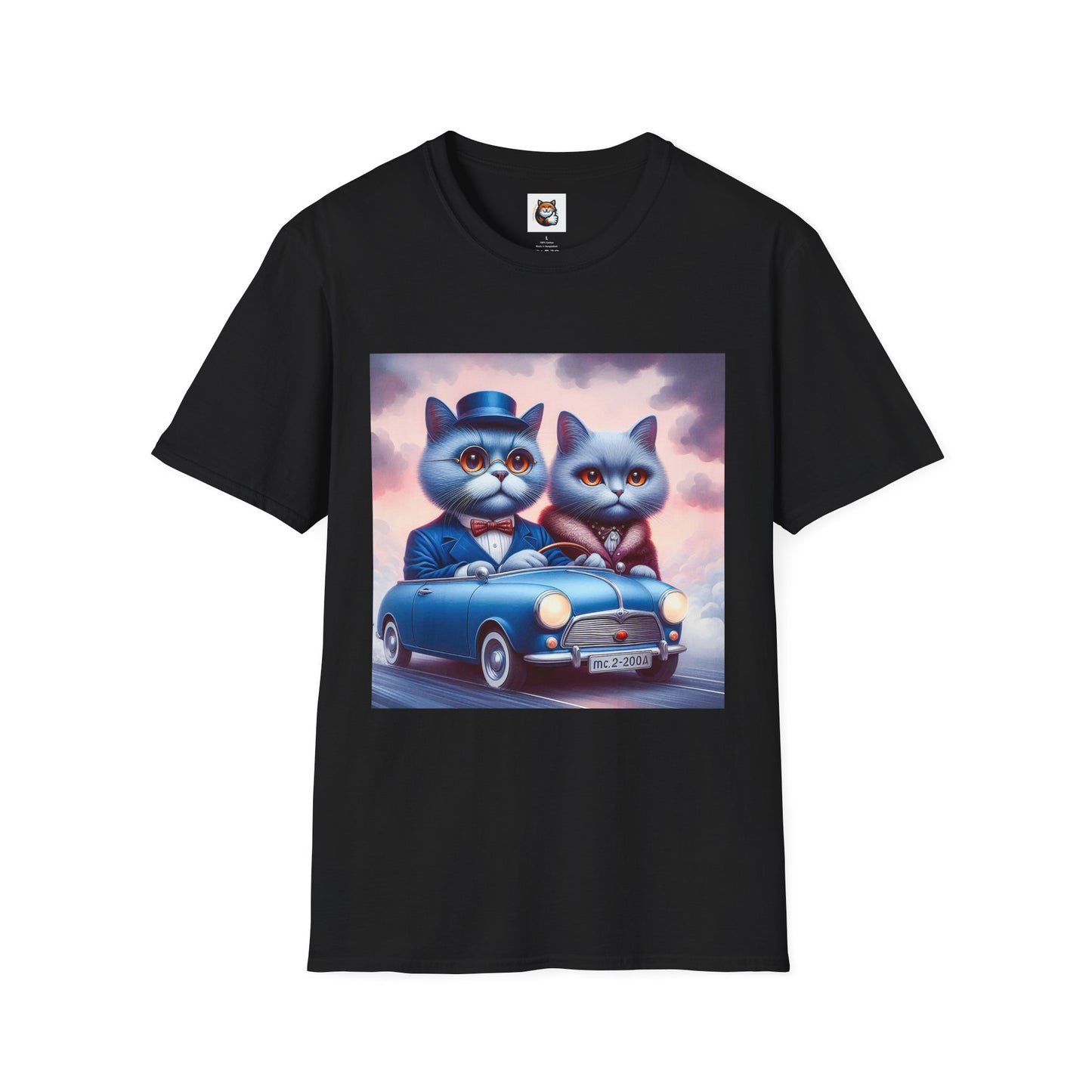Russian Blue Cat tiny car T-Shirt