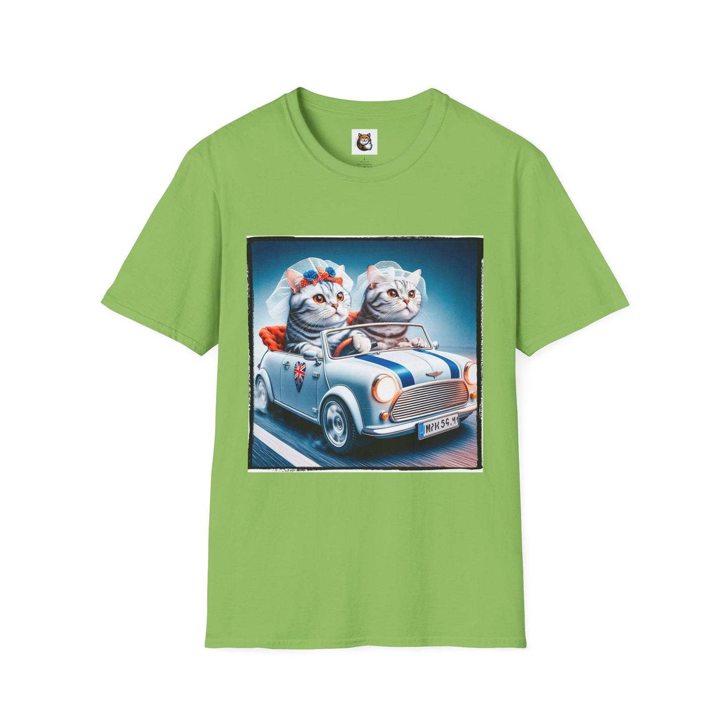 Wacky American Shorthair driving Softstyle T-Shirt