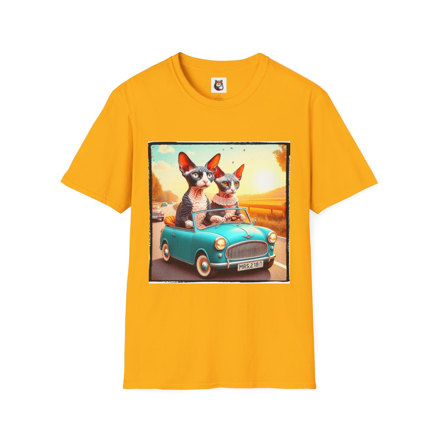 Wacky Cornish Rex Cat tiny car T-Shirt