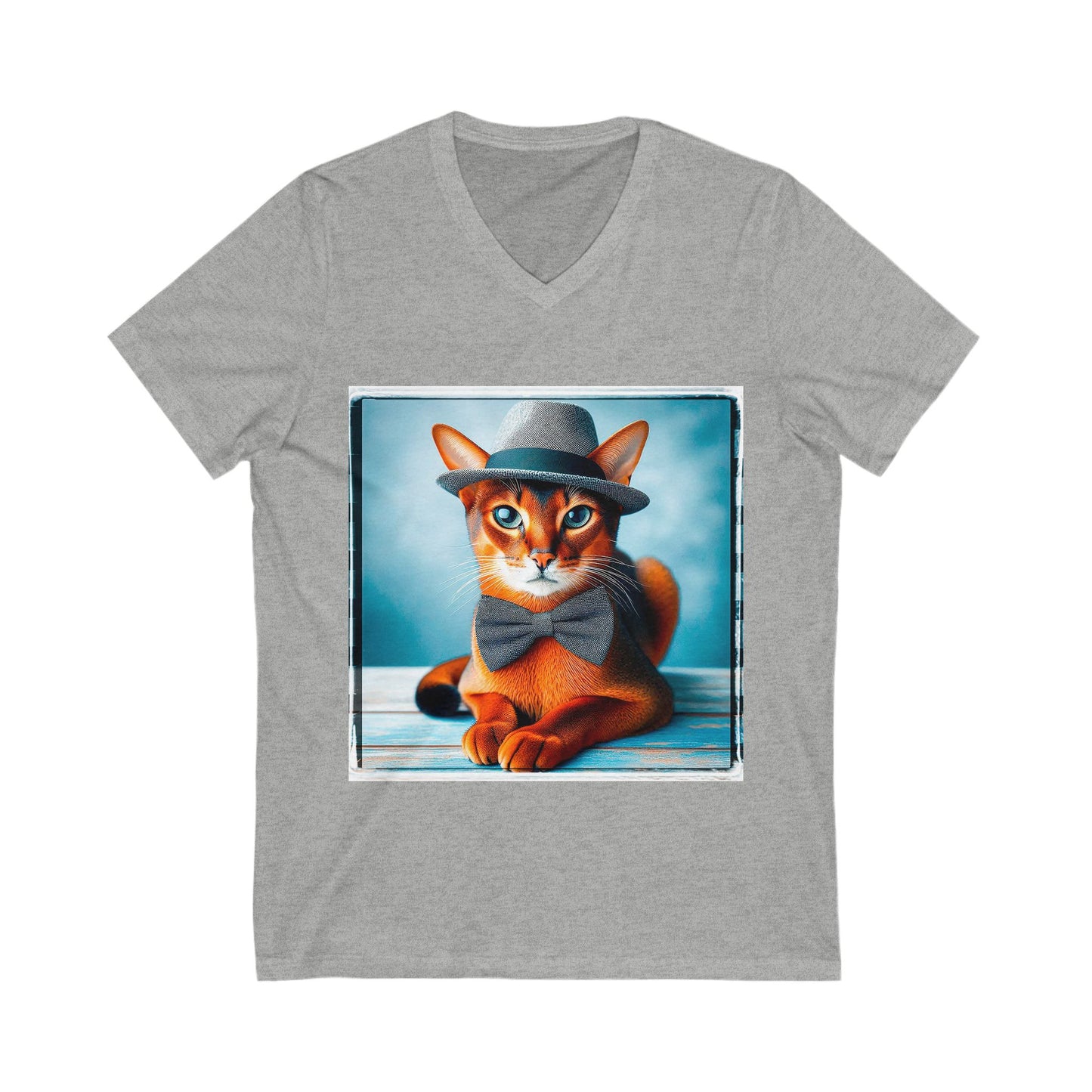 Abyssinian bow tie cutie Jersey Short Sleeve V-Neck Tee