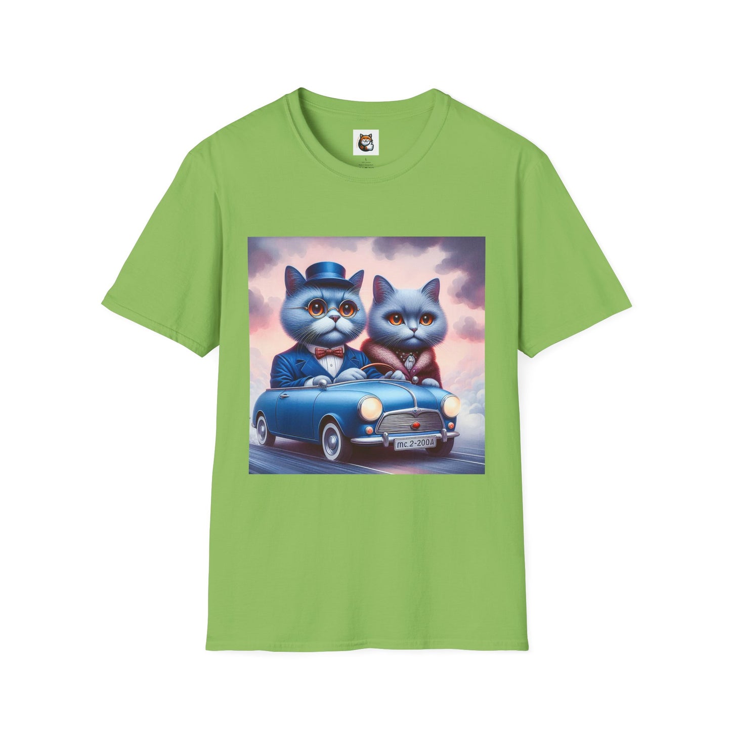 Russian Blue Cat tiny car T-Shirt