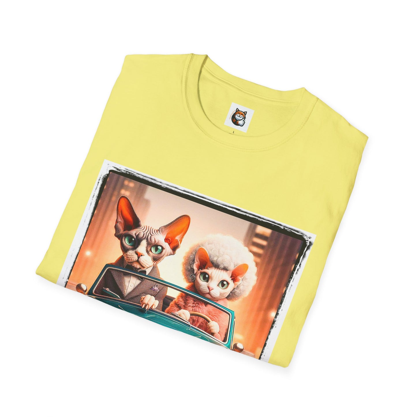 Wacky Devon Rex Cat Unisex Softstyle T-Shirt