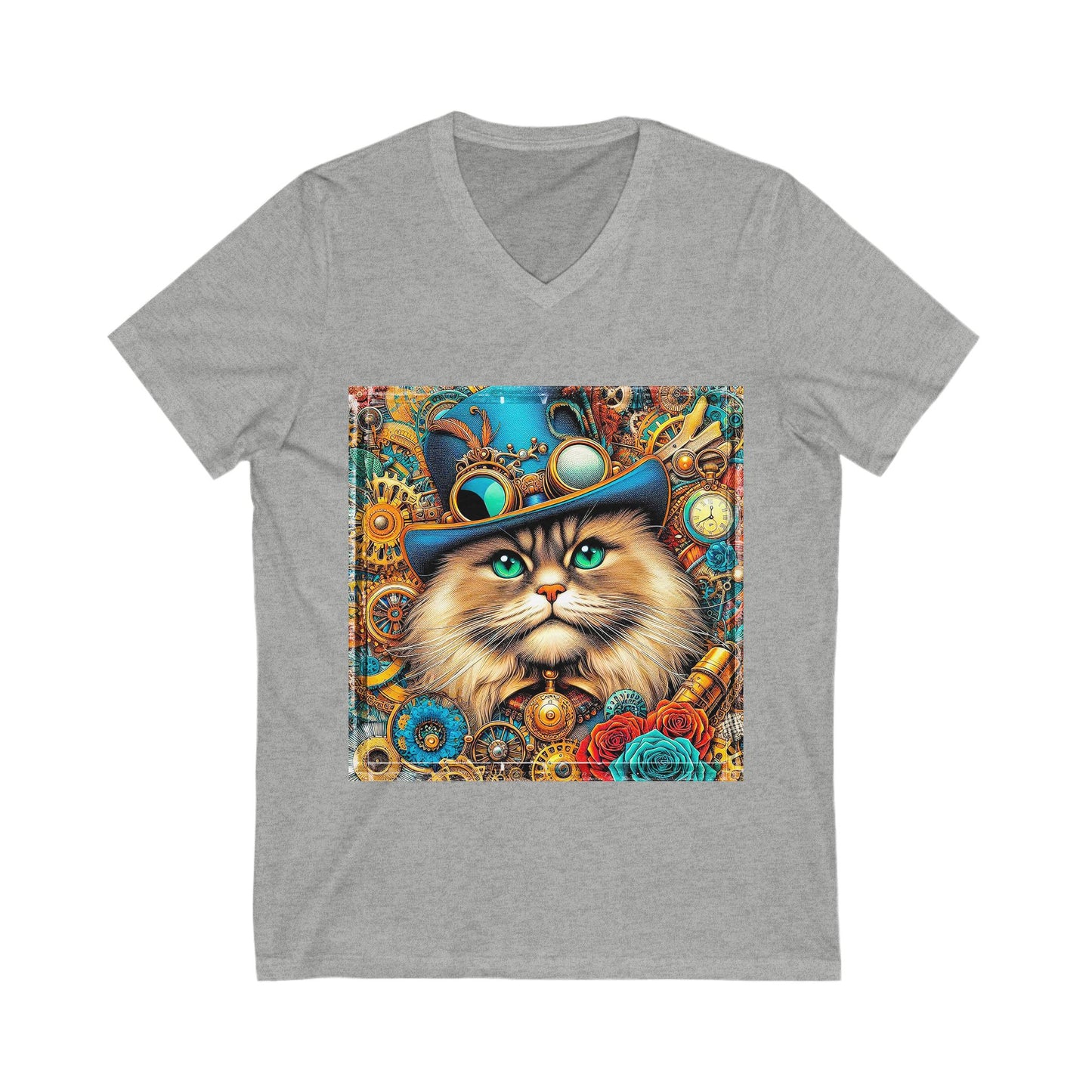 Ragdoll Cat Unisex Jersey Short Sleeve V-Neck Tee