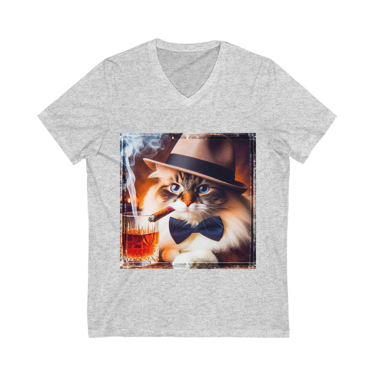 Ragdoll Cat Unisex Jersey Short Sleeve V-Neck Tee
