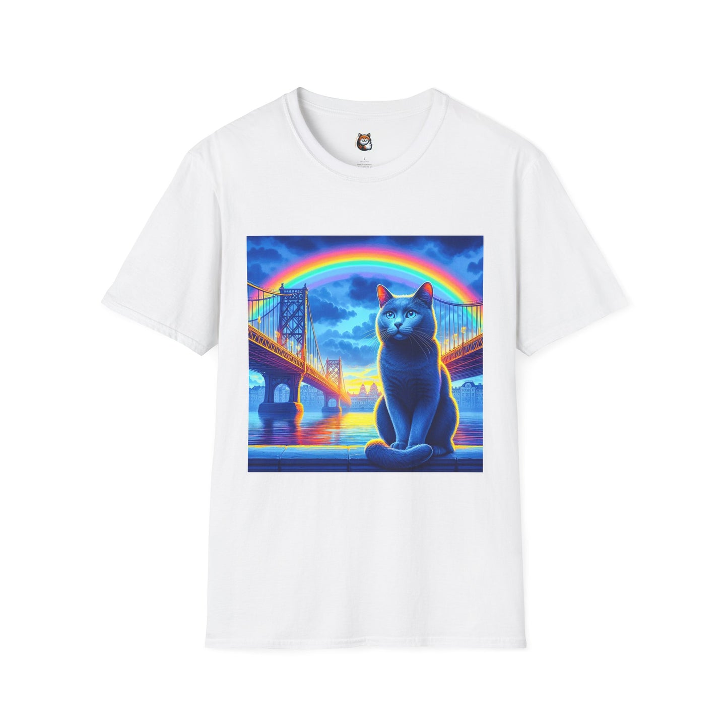 Russian Blue Cat Unisex Softstyle T-Shirt