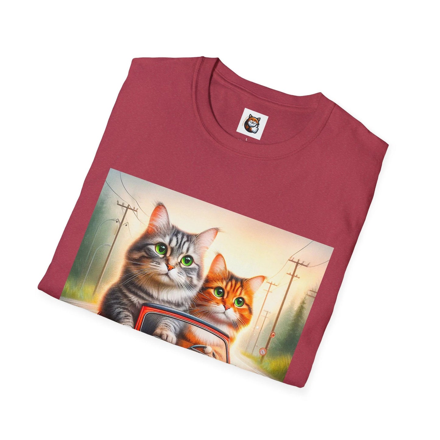 Wacky Domestic Cat Unisex Softstyle T-Shirt by Printify