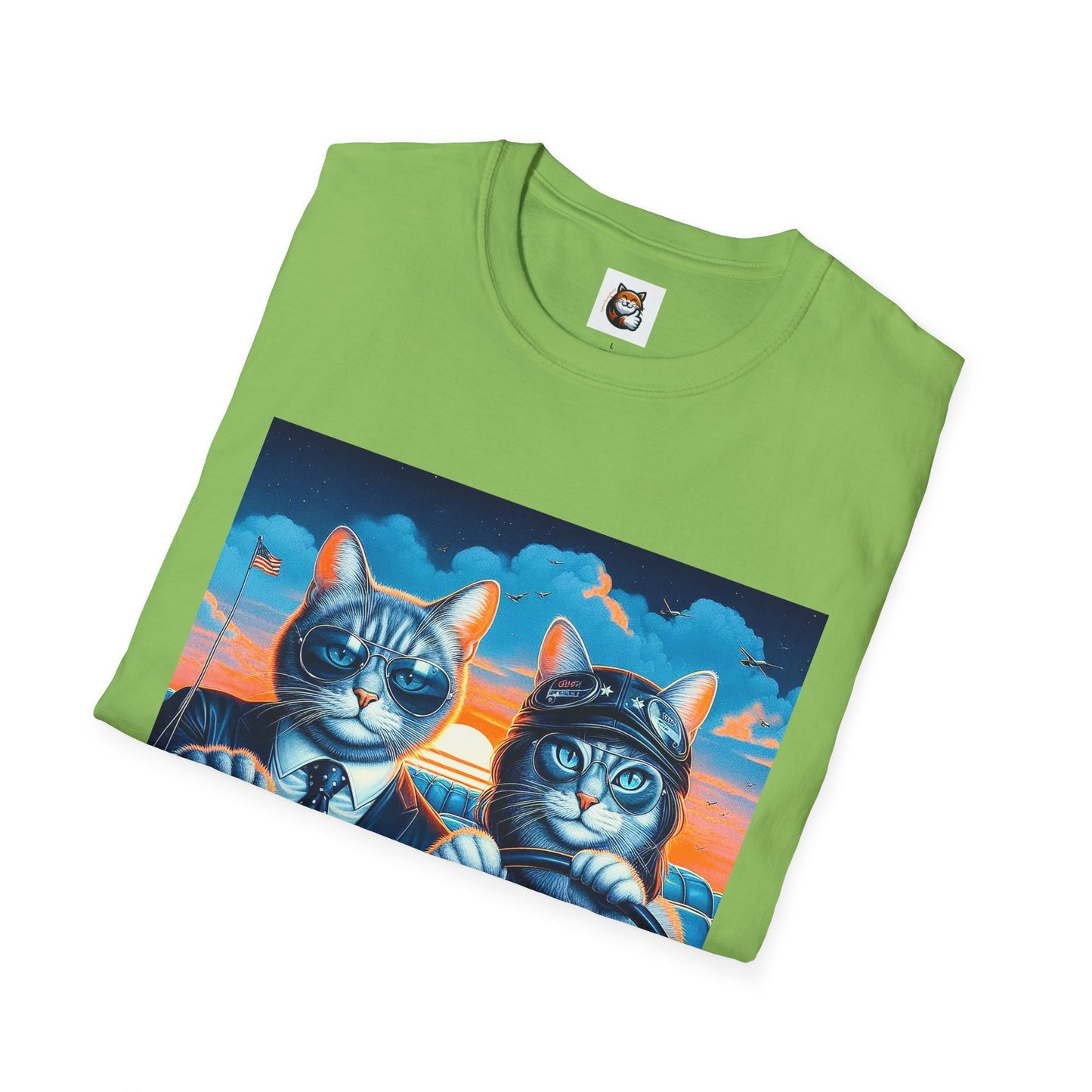 Wacky Russian Blue Cat cute couple driving T-Shirt