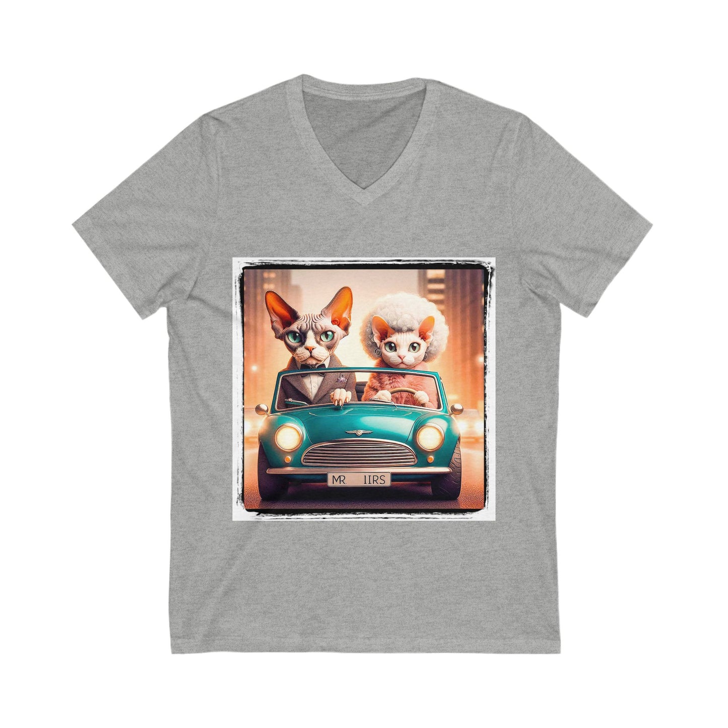 Wacky Devon Rex wacky couple Short Sleeve V-Neck Tee