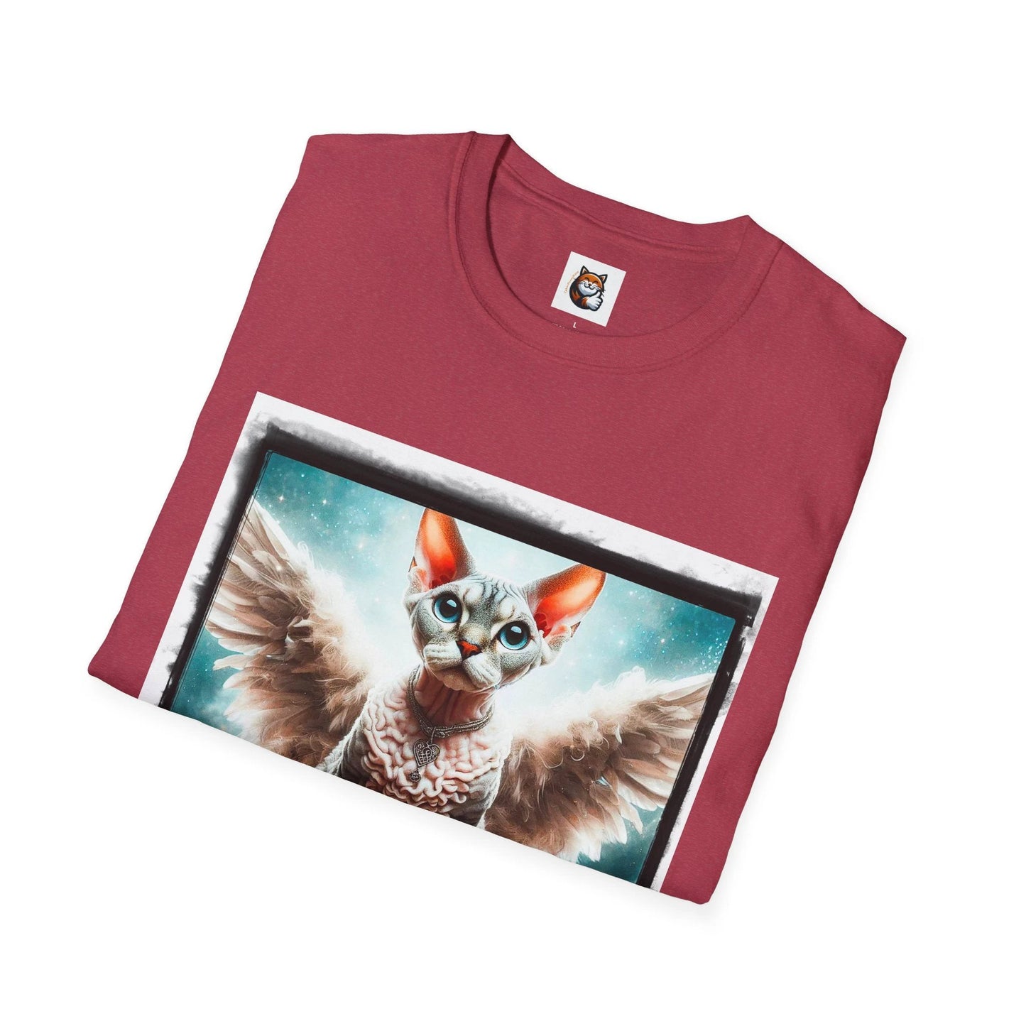 Devon Rex Cat pretty Angel Softstyle T-Shirt by Printify