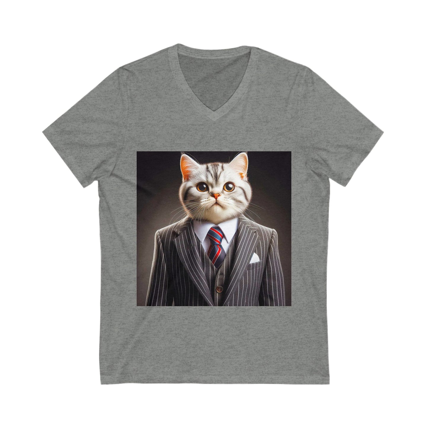 American Shorthair business attire Jersey Short Sleeve V-Neck Tee