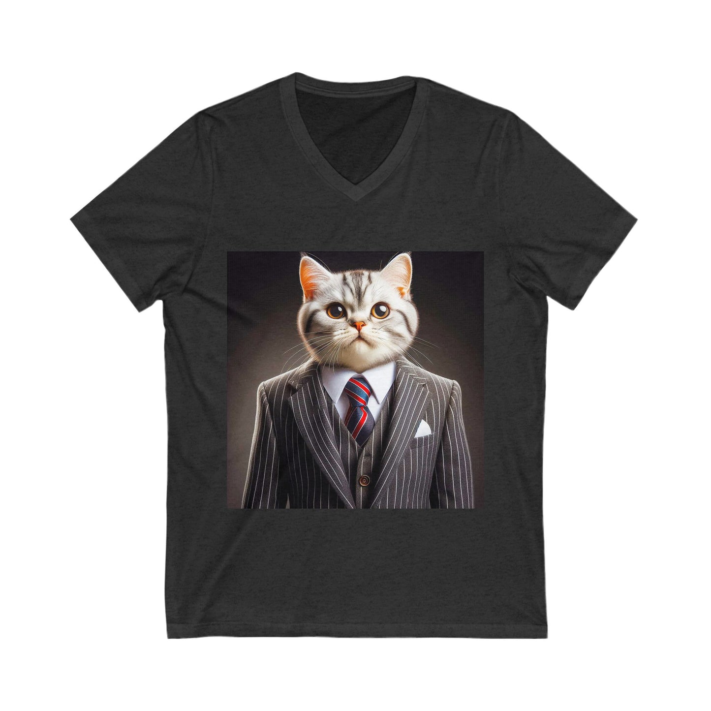 American Shorthair business attire Jersey Short Sleeve V-Neck Tee
