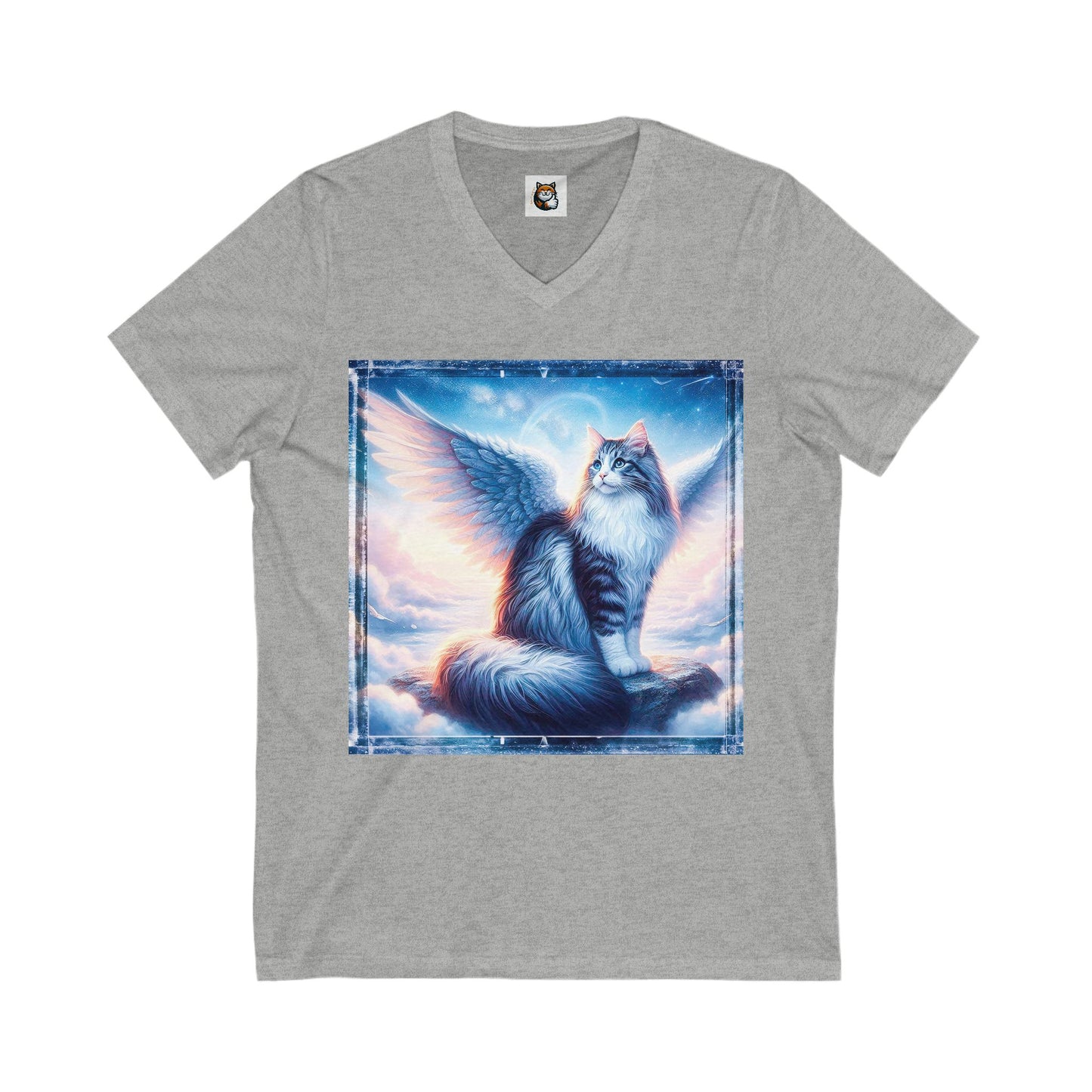 Norwegian Forest Cat Unisex Jersey Short Sleeve V-Neck Tee