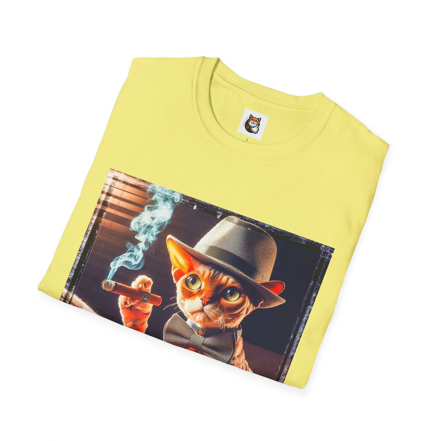 Devon Rex Cat whiskey drinker Softstyle T-Shirt